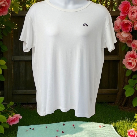 PINK VICTORIA SECRET Women's New Oversized White Logo Tee Size Large - Picture 1 of 13